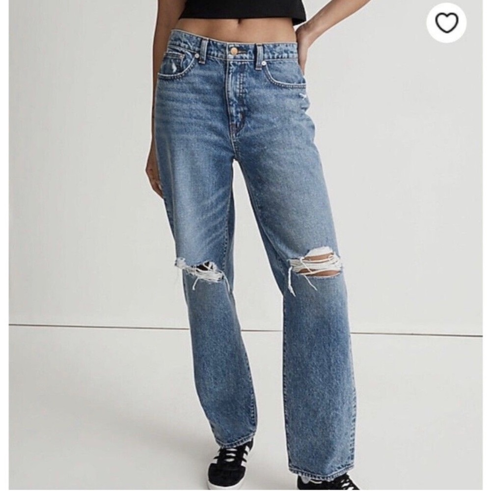 Madewell Dadjean Brockport Wash Ripped Wide Leg size 30